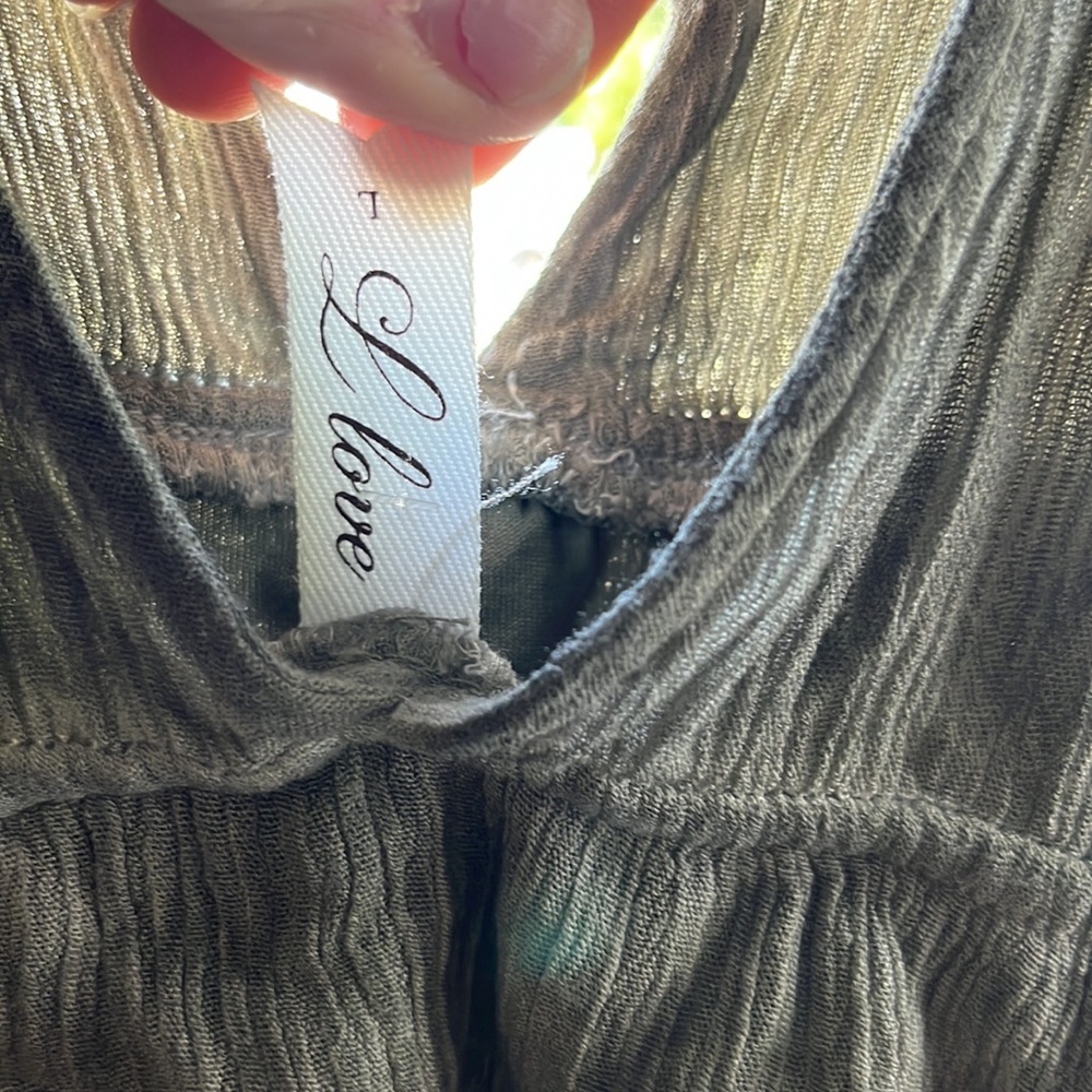 Crinkle Hi-Low Dress Khaki Size L - Picture 7 of 7